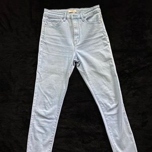 Light blue denim skinny jeans